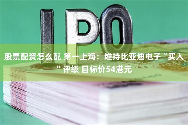 股票配资怎么配 第一上海:维持比亚迪电子“买入”评级 目标价54港元